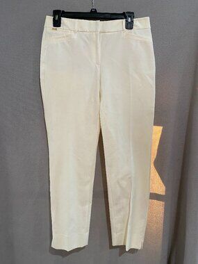 Women’s White House Black Market Slim Ankle Pants Size 4 Ivory Dress Pants Chic